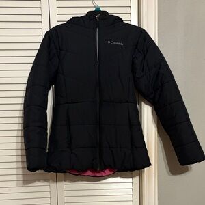 Columbia Girls Black Hooded Puffer Jacket
